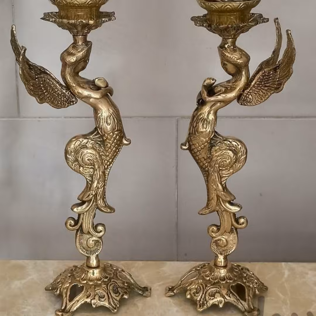 شمعدان فرشته برنز