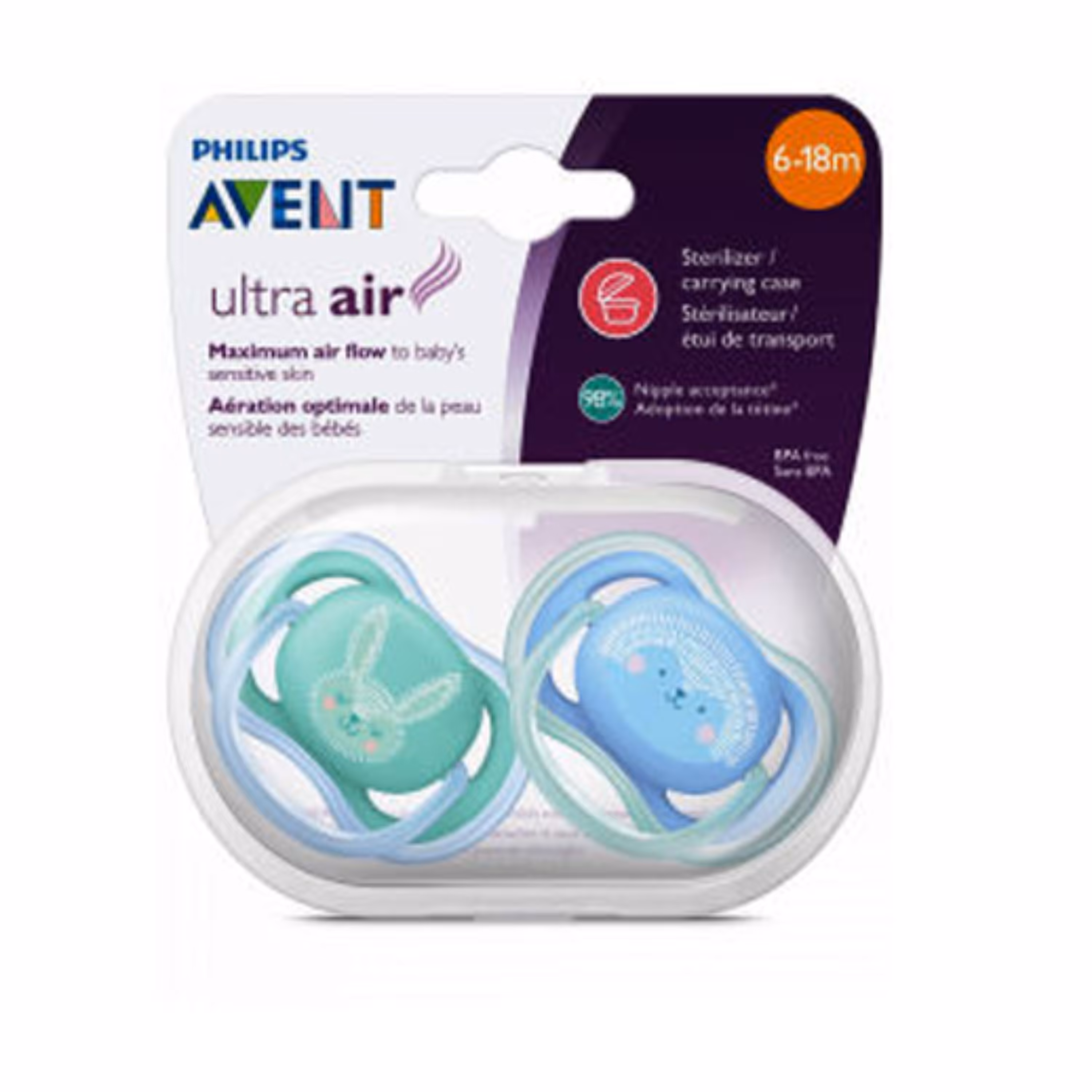 پستانک اونت مدل پستانک ارتودنسی اونت مدل الترا ایر -خرگوش و جوجه تیغی  