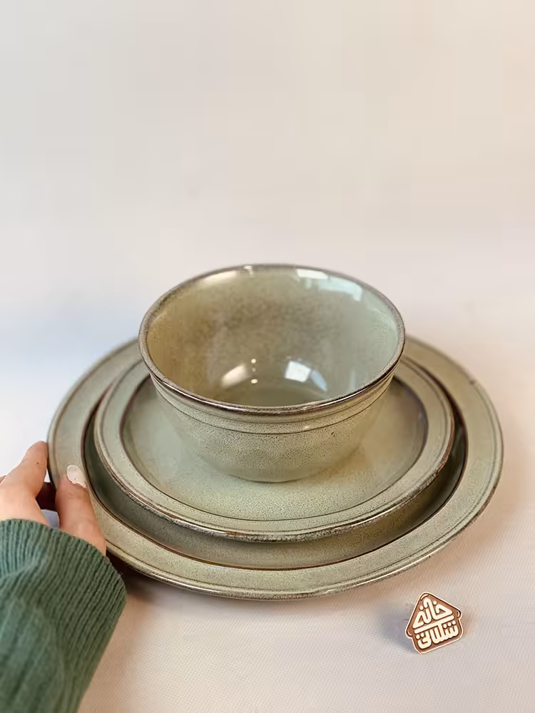 ظروف طرح روستیک سبز 3 تیکه کد002450