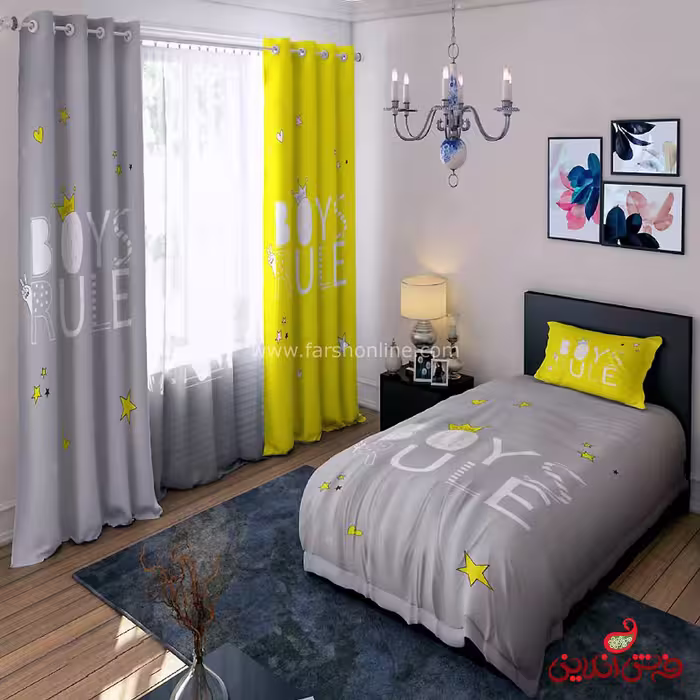 روتختی طرح boys role رنگ فیلی و زرد کد 15467