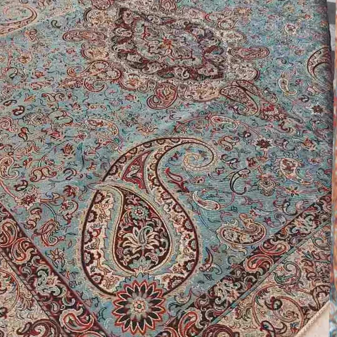 ترمه فیروزای ابریشمی