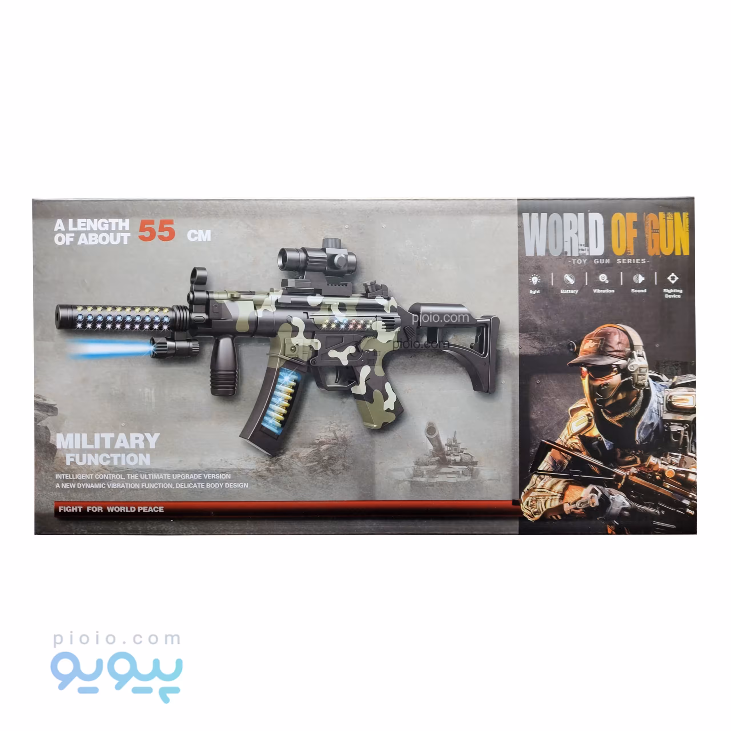 تفنگ اسباب بازی لیزر دار آیتم 2-804 تک و عمده