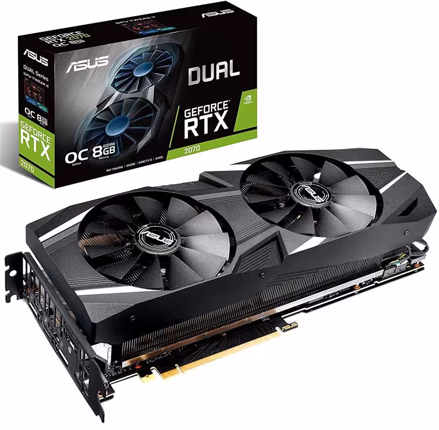 کارت گرافیک ایسوس مدل DUAL-RTX2070-O8G  با حافظه 8 گیگابایت