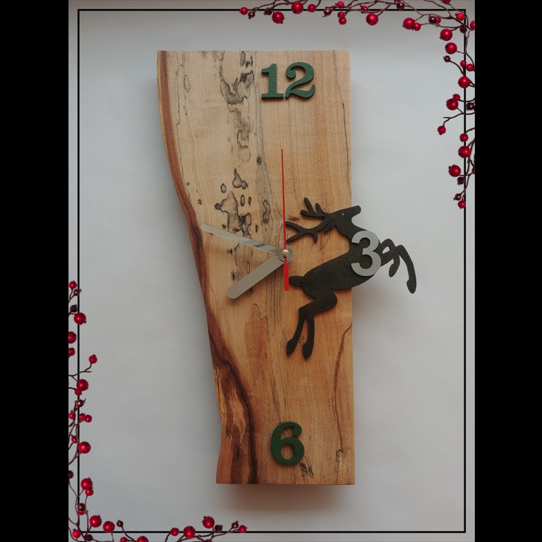 ساعت دیواری چوب افرا  ابعاد 18در38  کد E41