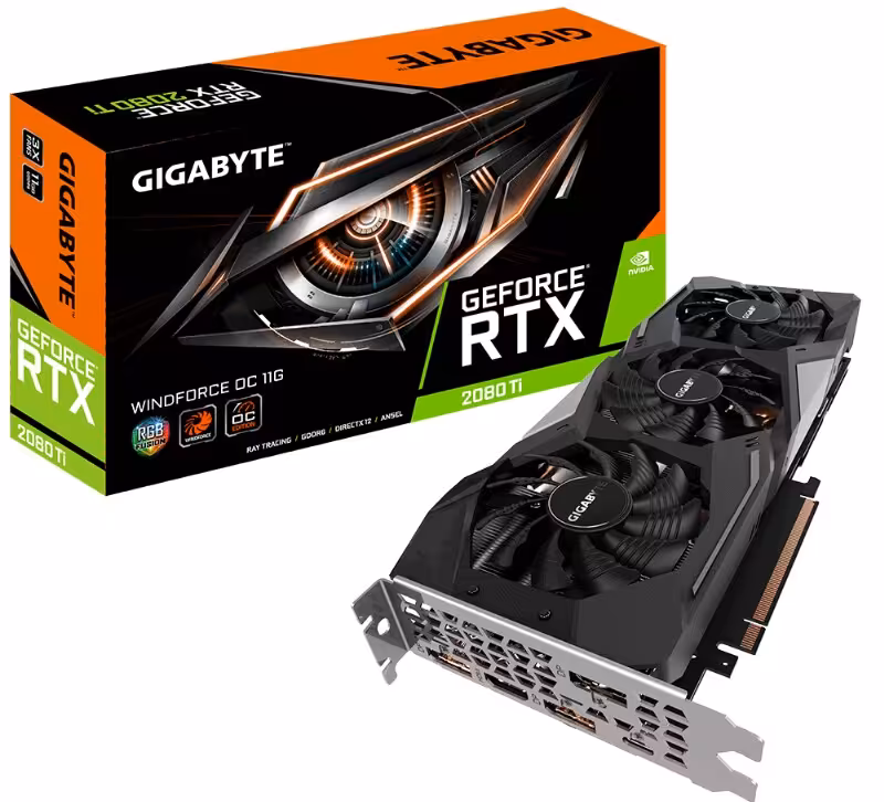 کارت گرافیک گیگابایت مدل GeForce RTX 2080 Ti WINDFORCE OC با حافظه 11 گیگابایت