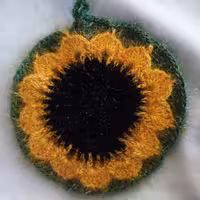 27 -  ظرف شور بافتنی طرح گل افتابگردان