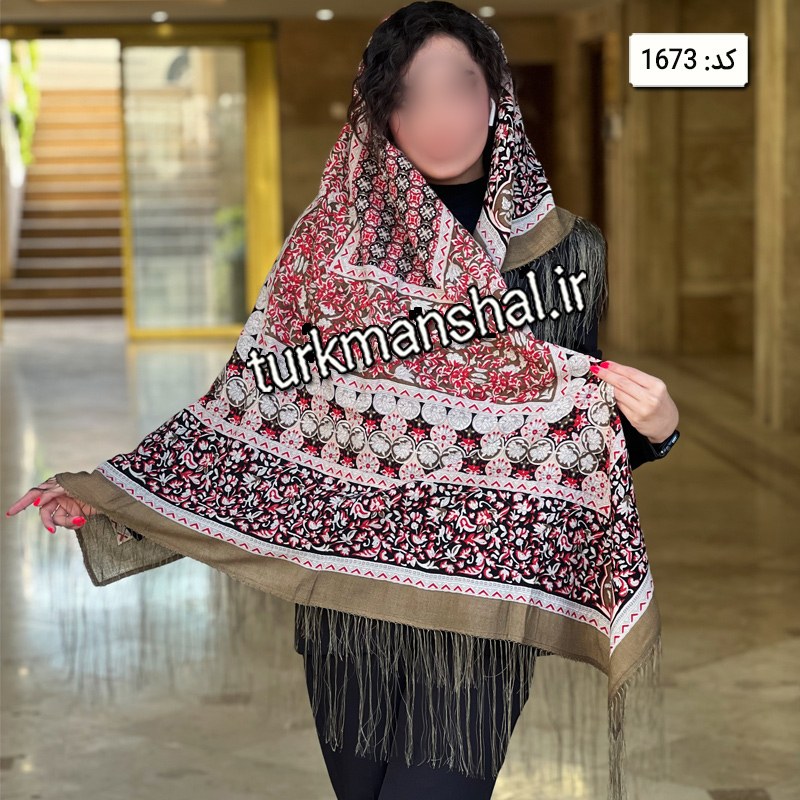 روسری ترکمن ابریشمی (ایتالیایی) کد 1673