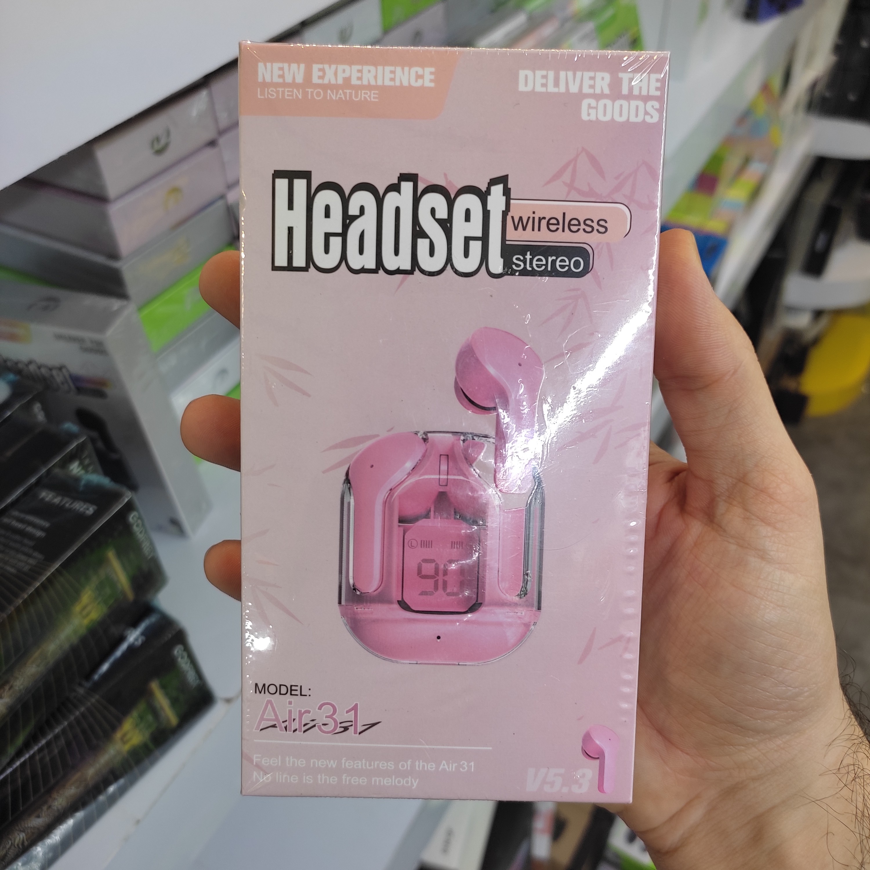ایرپاد Headset Air 31 باکس شیشه ای LED دار