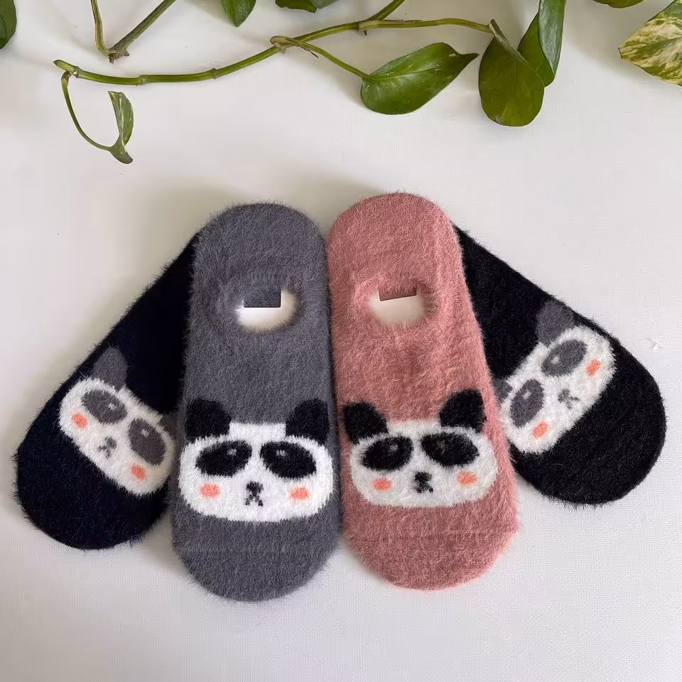 جوراب پاپوش موهر کیوت زمستونی گرم و نرم 