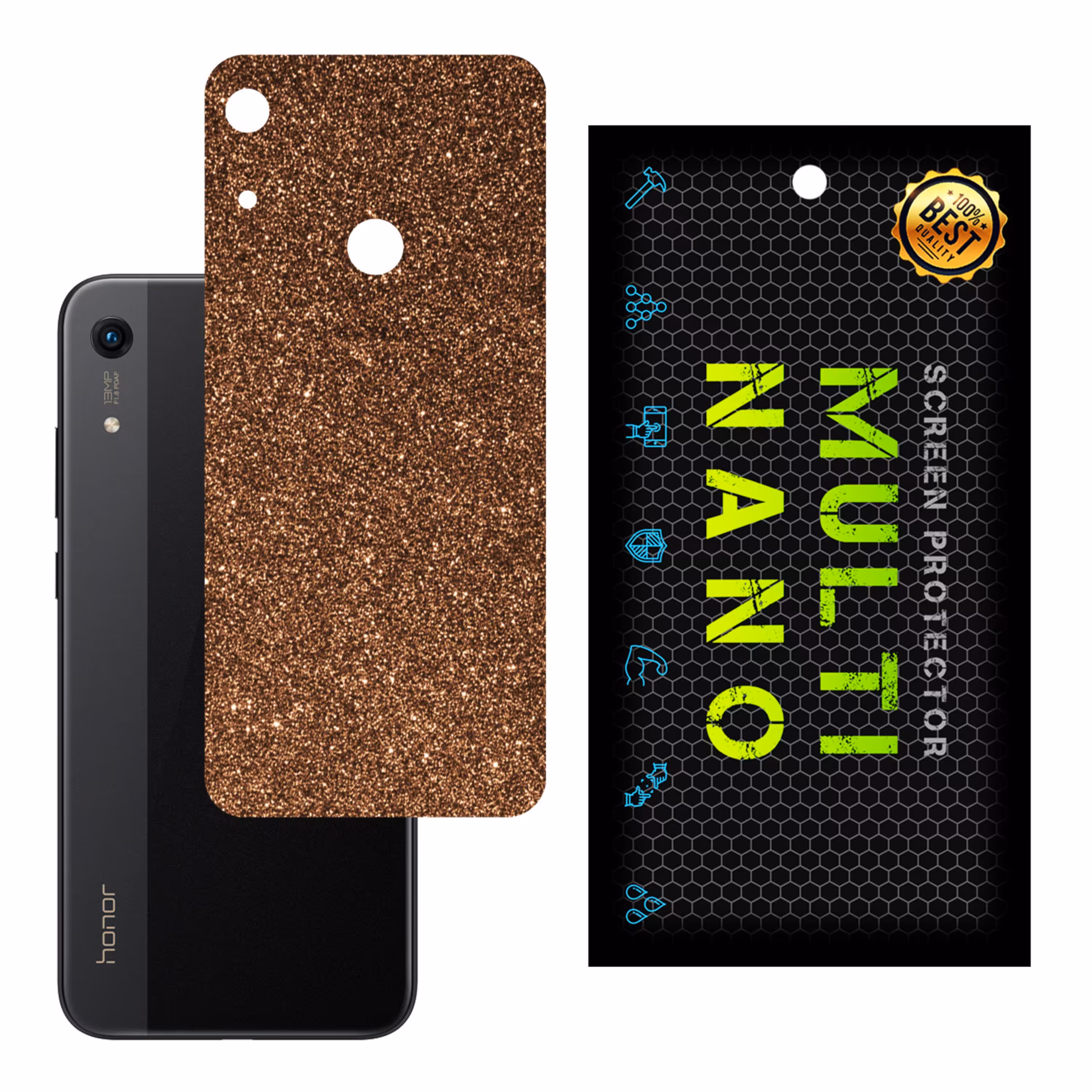 برچسب پوششی MultiNano مدل X-G1F-Bronze برای پشت موبایل هوآوی Honor 8A