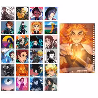 دفتر مشق باژیکان طرح انیمه Demon Slayer کد 20215574 به همراه فتوکارت مجموعه 24 عددی