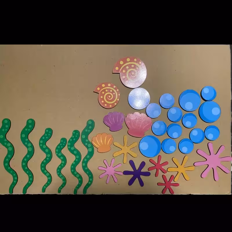 استیکر چوبی دیواری طرح دریا(مکمل پک های استیکر)