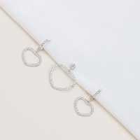 نیمست نقره قلبی توخالی عیار 925 با روکش رودیوم کد 1650