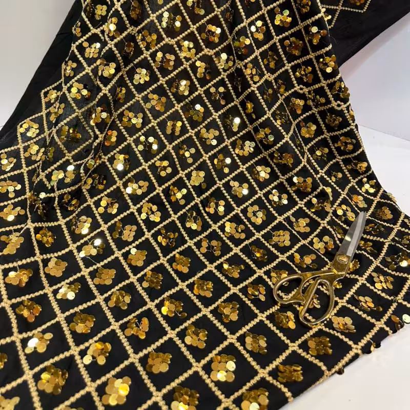 لینن سوزندوزی پولکی دوطرح پارچه حیات