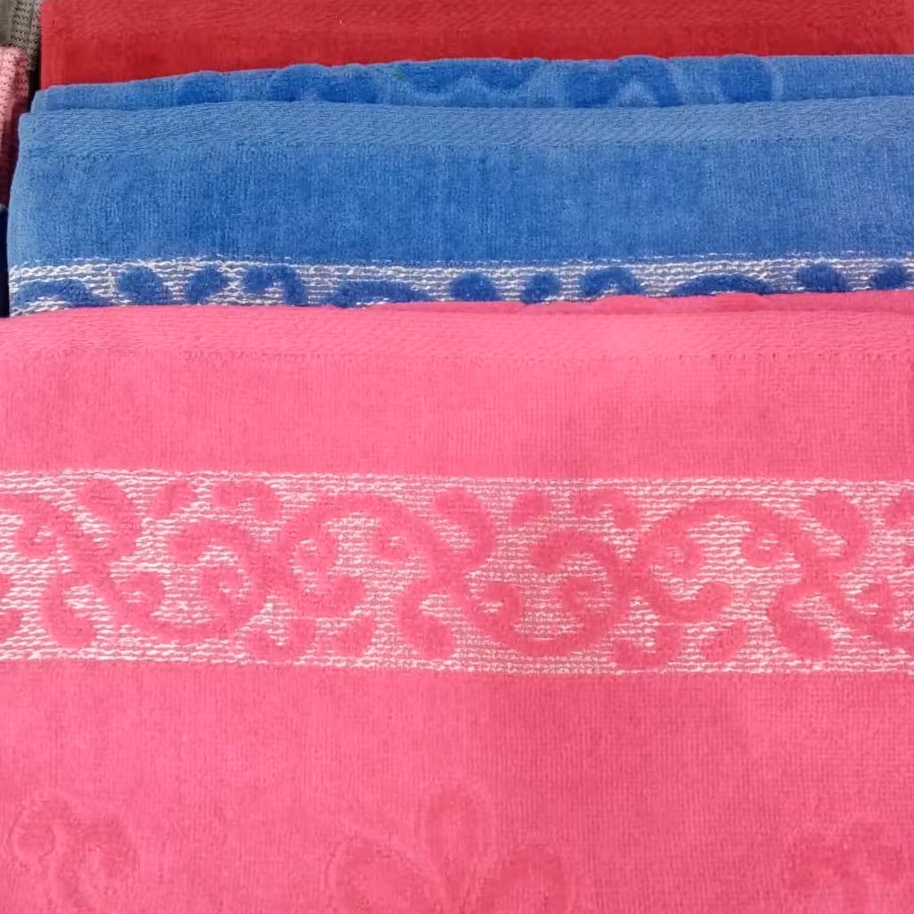 حوله دستی طرح برق لامع سایز35 در70در شیش رنگ متفاوت ورنگهای ثابت