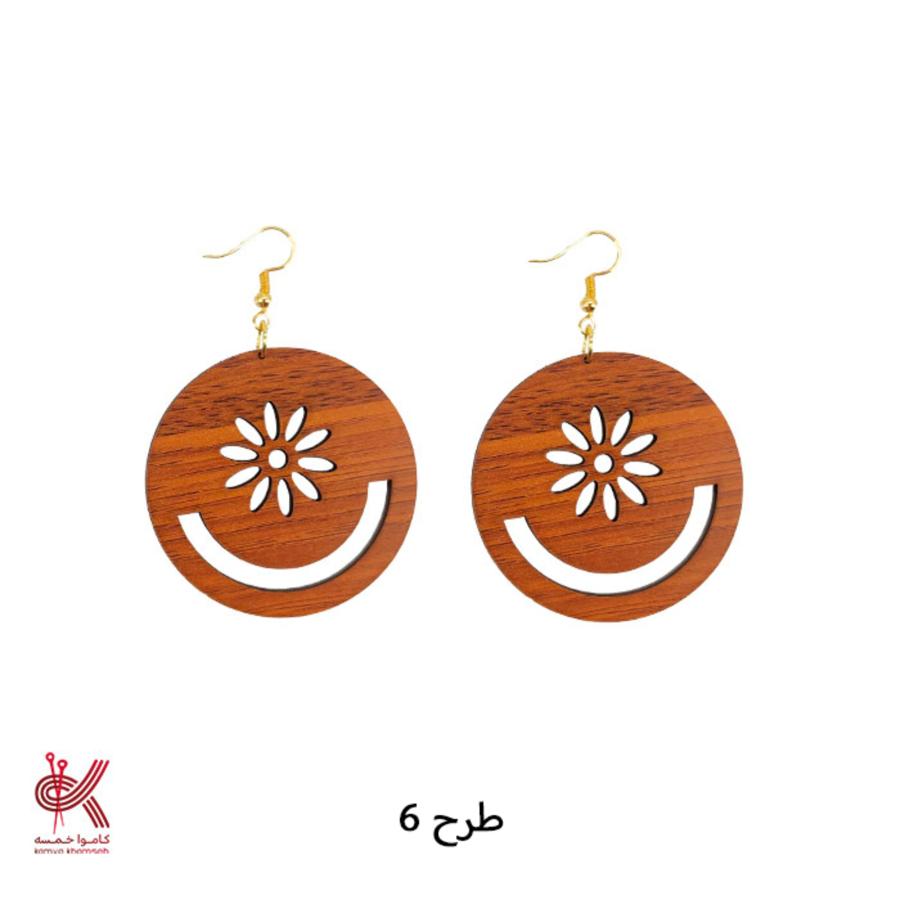گوشواره چوبی طرح 6