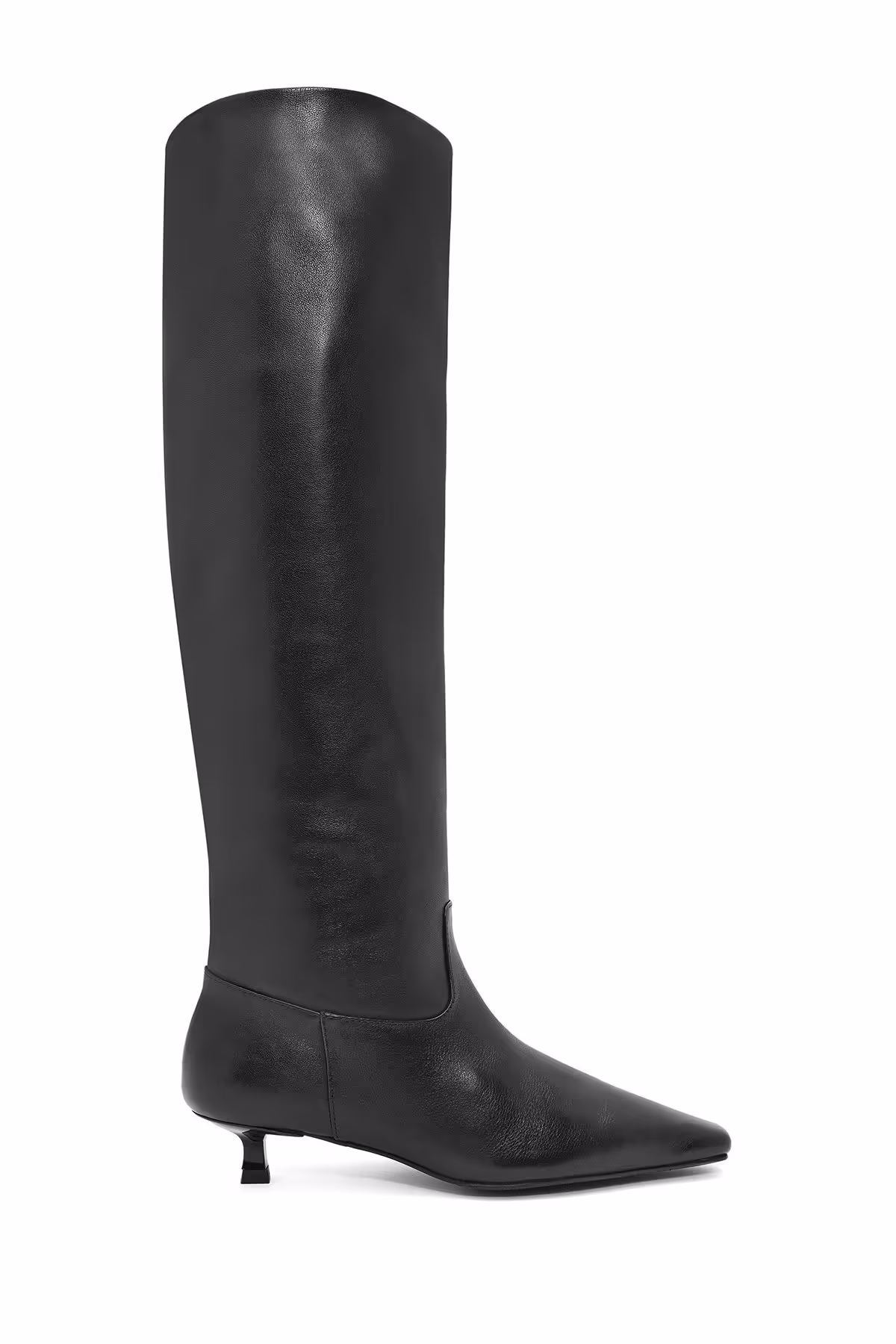 چکمه مشکی زنانه چرمی کوتاه و باریک سیاه Derimod