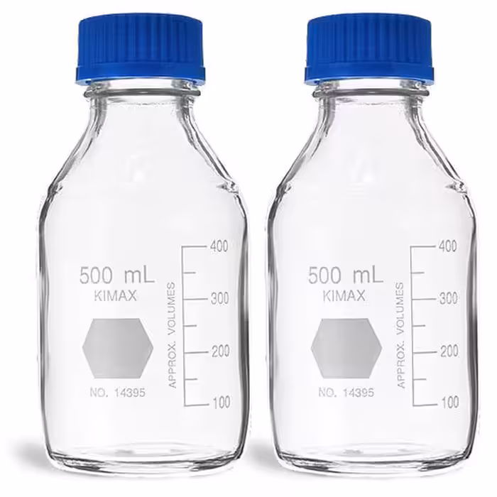 شیشه در پیچ دار 2000 میلی لیتر در آبی آزمایشگاهی 