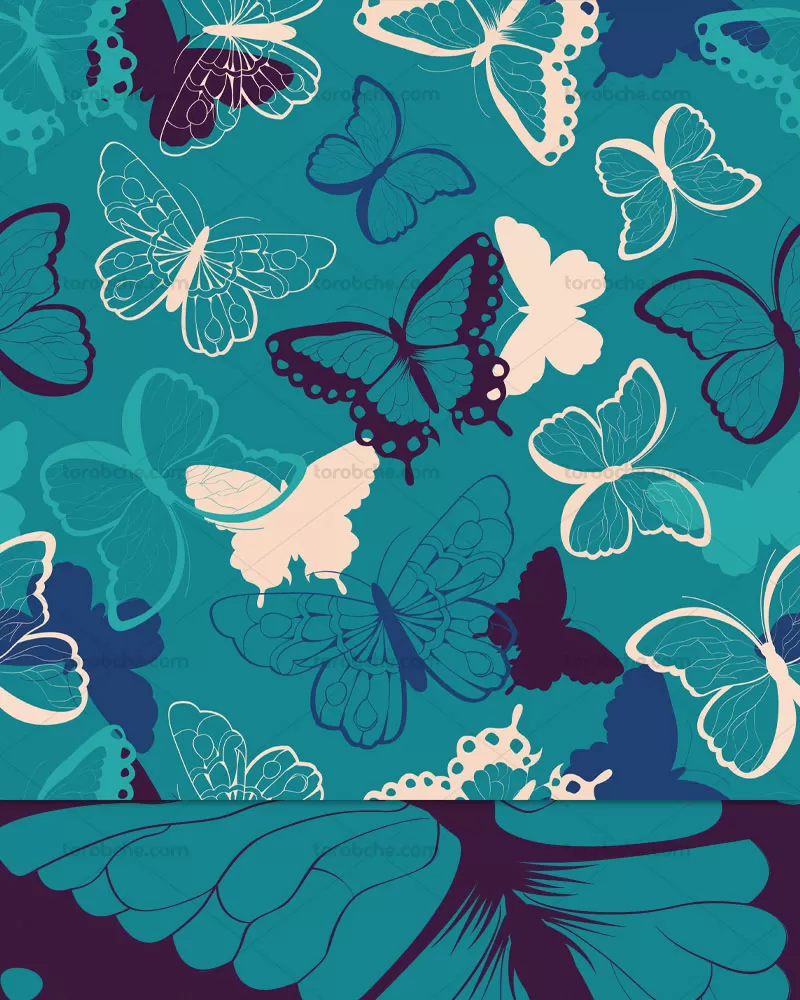 وکتور پترن پروانه خلاقانه | گرافیک با طعم تربچه