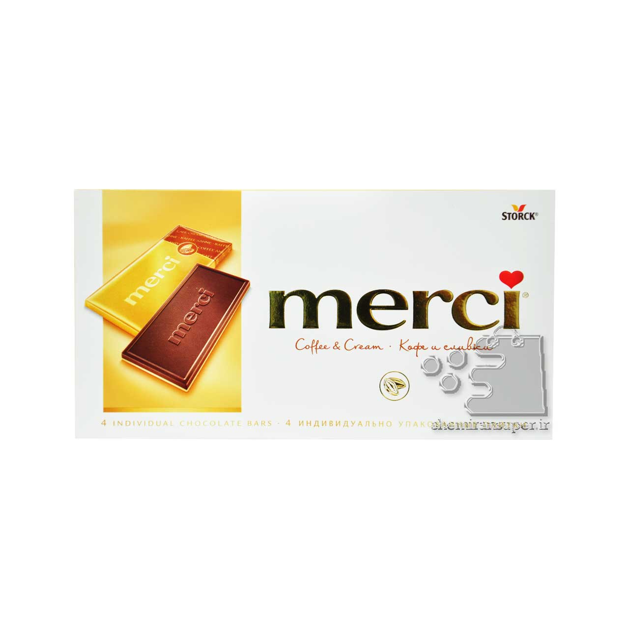 شکلات با طعم قهوه و کرم 100 گرم مرسی - merci