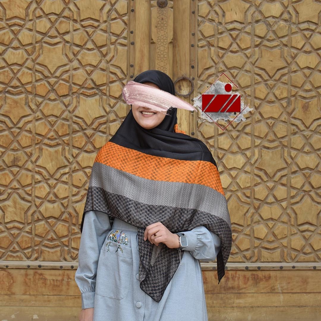 روسری دور دست دوز پاییزه حاشیه دار