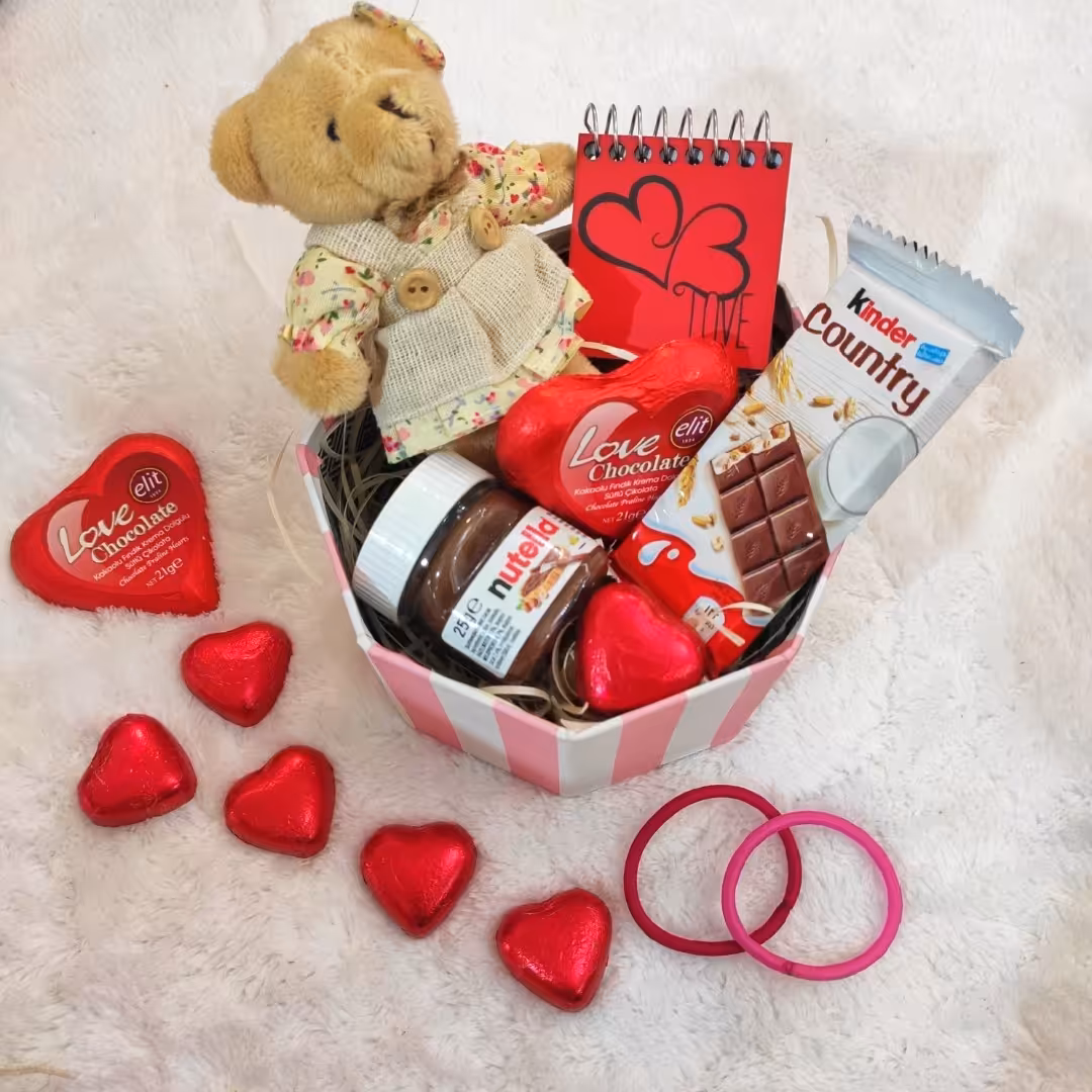 باکس ولنتاین خرس گل گلی