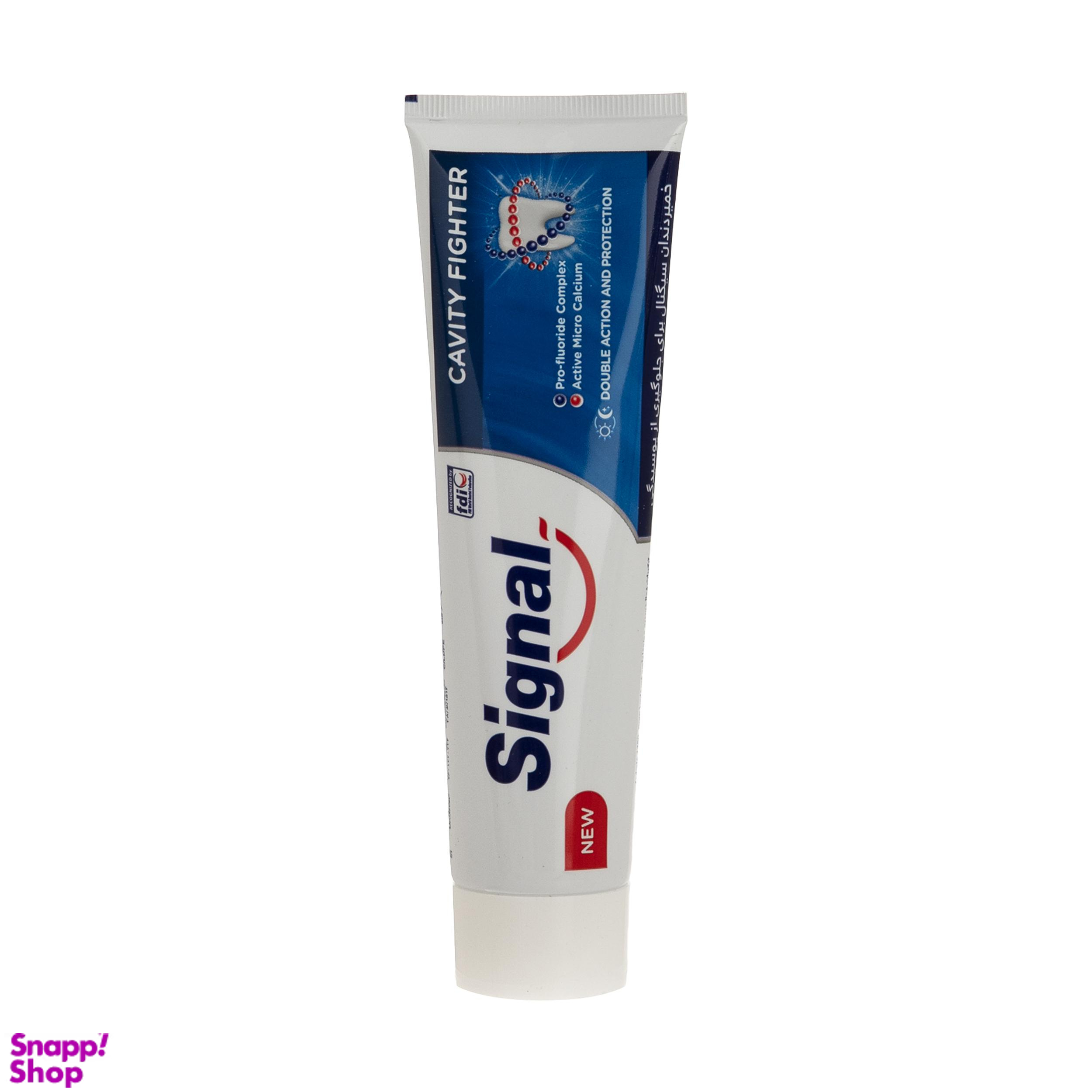 خمیر دندان سیگنال (Signal) سری Cavity Fighter مدل Active Micro Calcium حجم 100 میلی لیتر