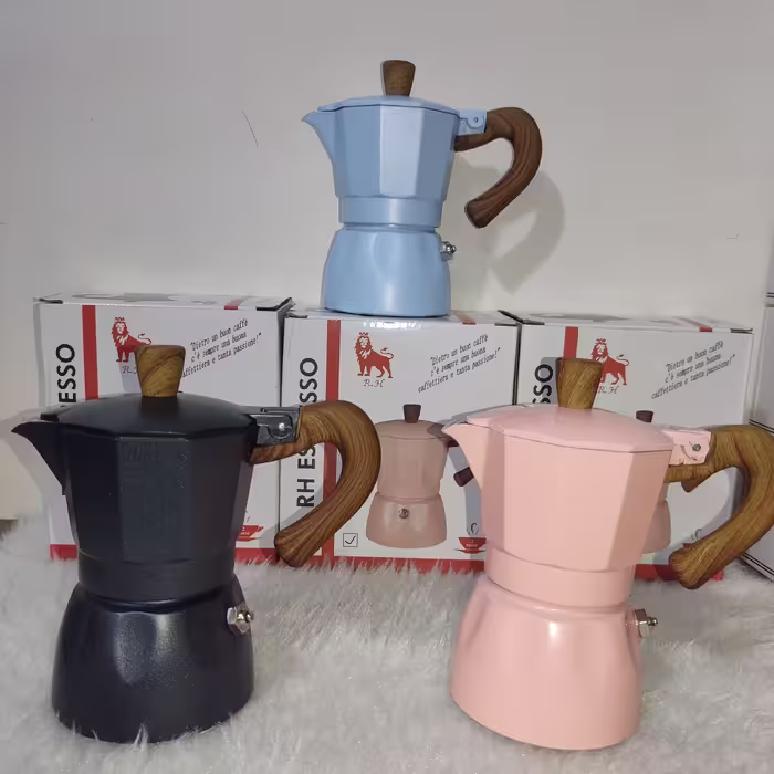 موکاپات طرح دسته چوبی 1 کاپ 3 رنگ آبی مشکی صورتی