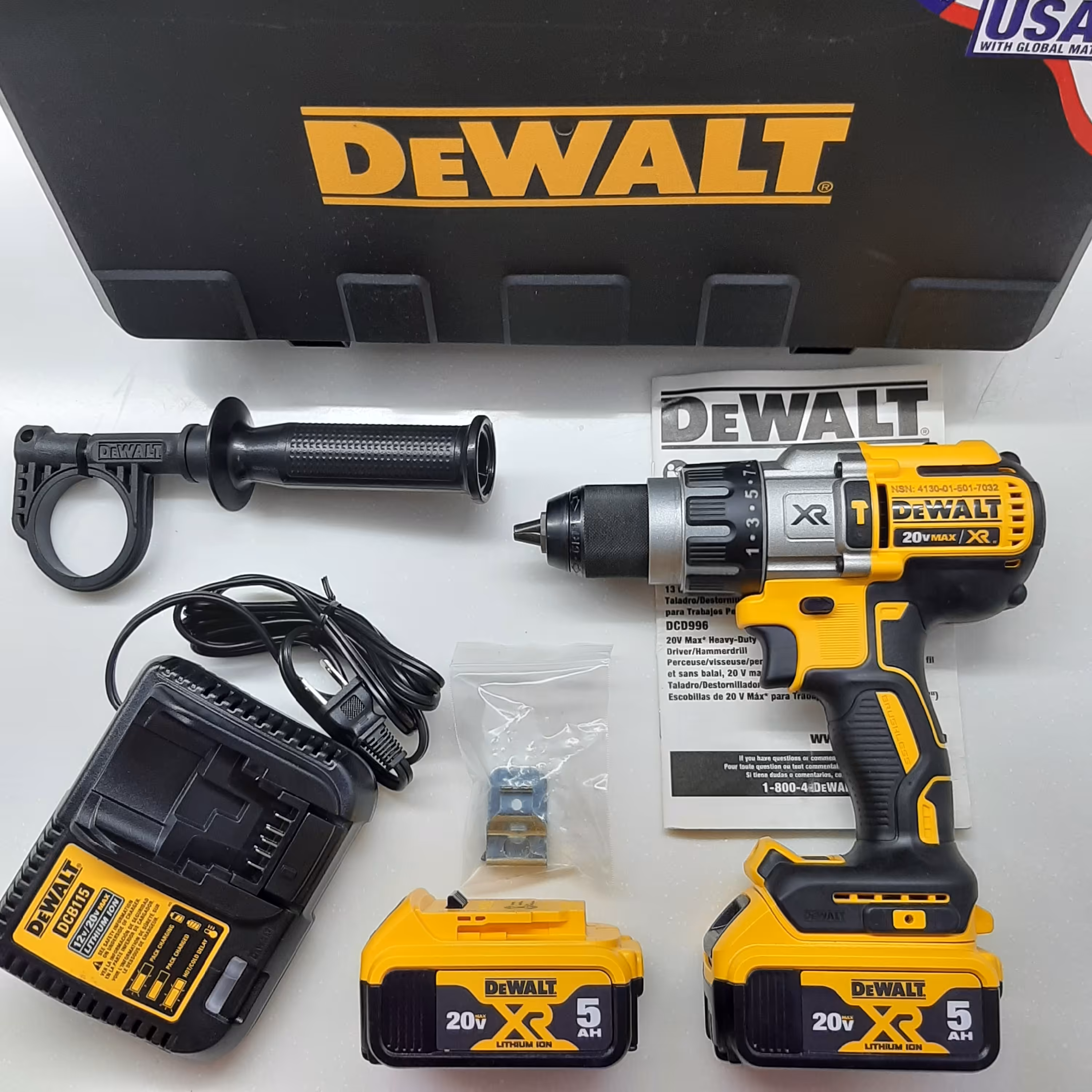 دریل شارژی چکشی دیوالت مدل dcd996p2 ساخت امریکا 