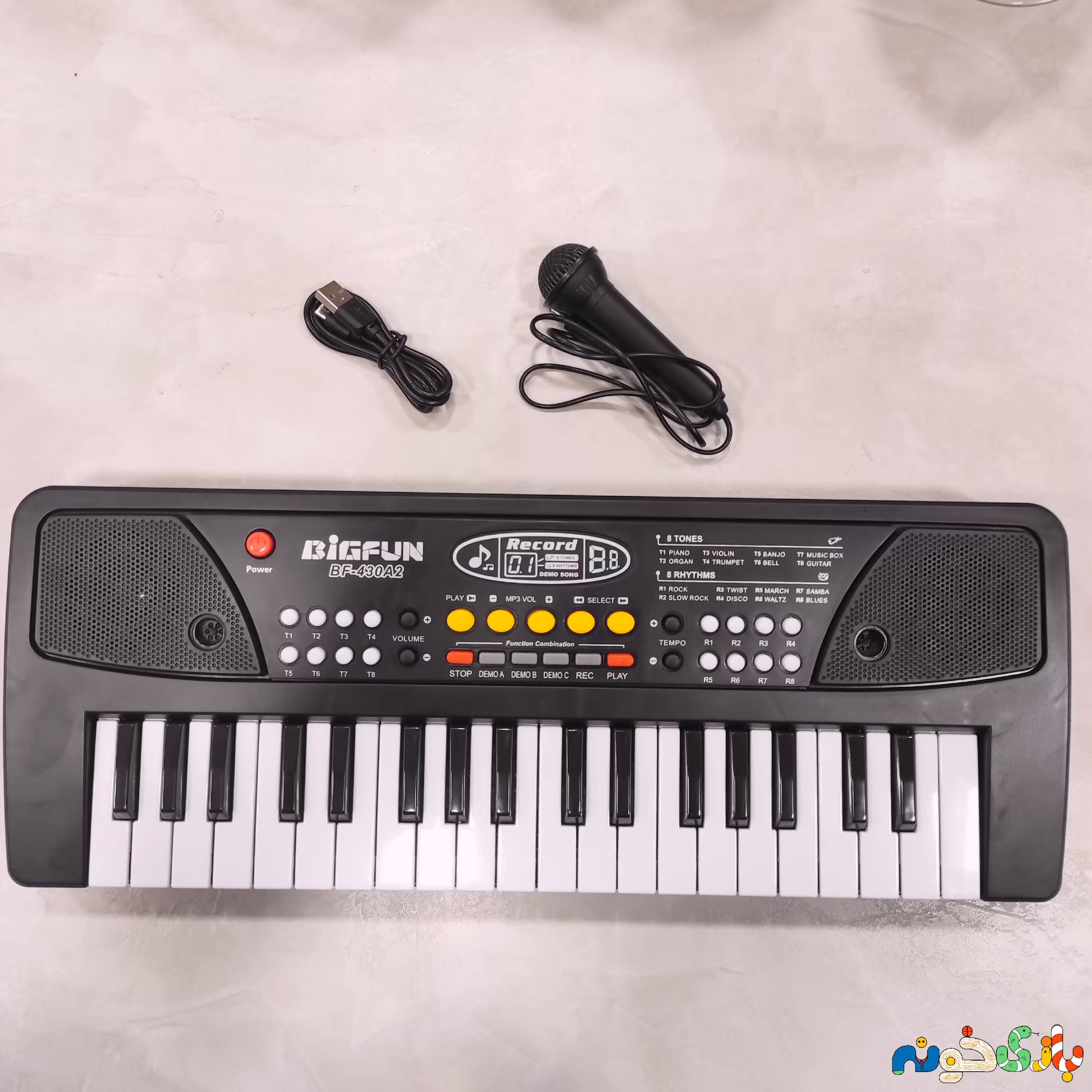 اسباب بازی ارگ Big fun وارداتی میکروفون دار و USB خور ابعاد 40 در 14 سانت 