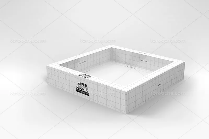 موکاپ جعبه مربع از زاویه بالا | گرافیک با طعم تربچه