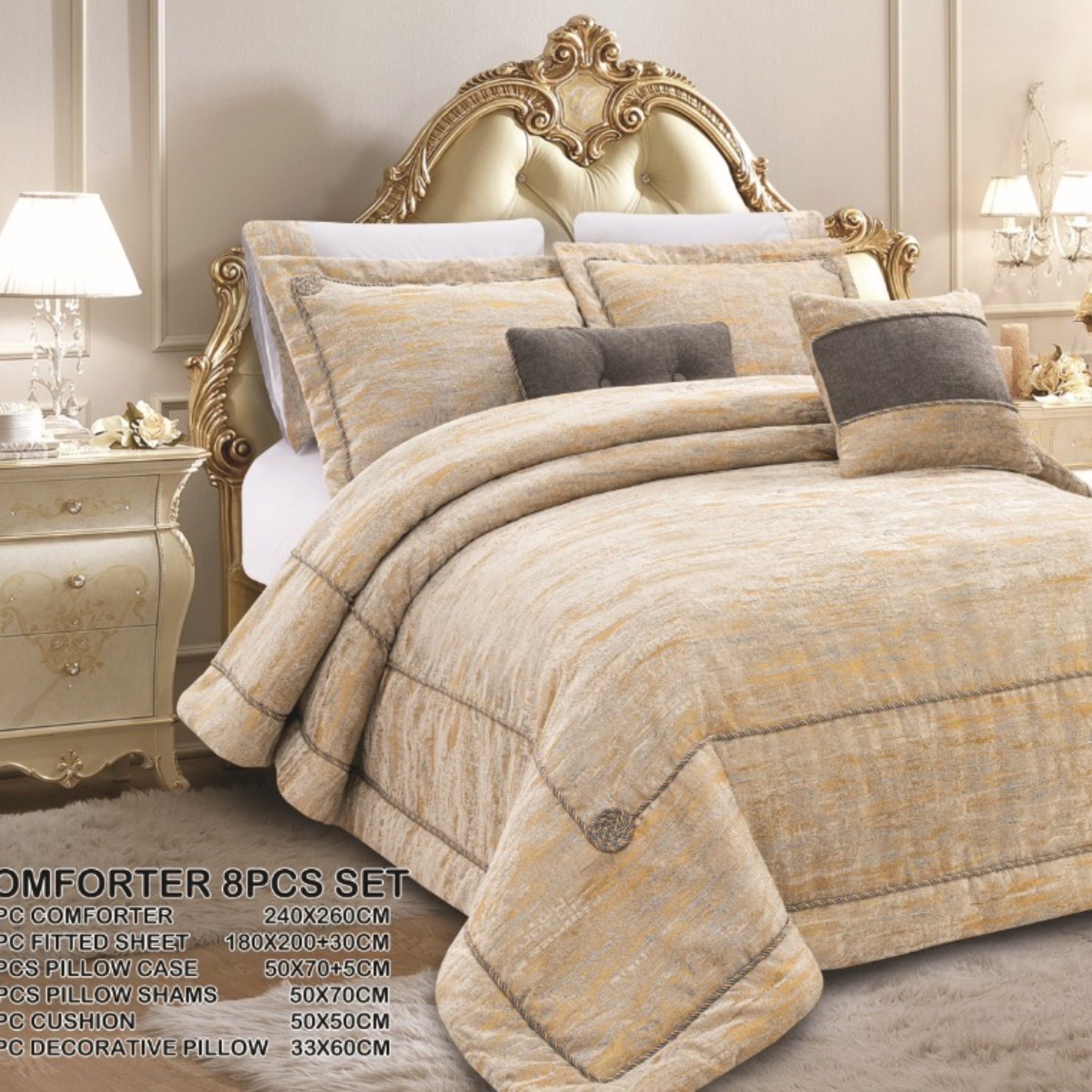 سرویس روتختی دو نفره هشت تکه شانل ابریشمی طرح فلیز004لاویتا ویژه ی جهیزیه سرویس