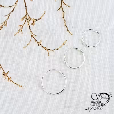 پک گوشواره نقره حلقه ای کد 11989