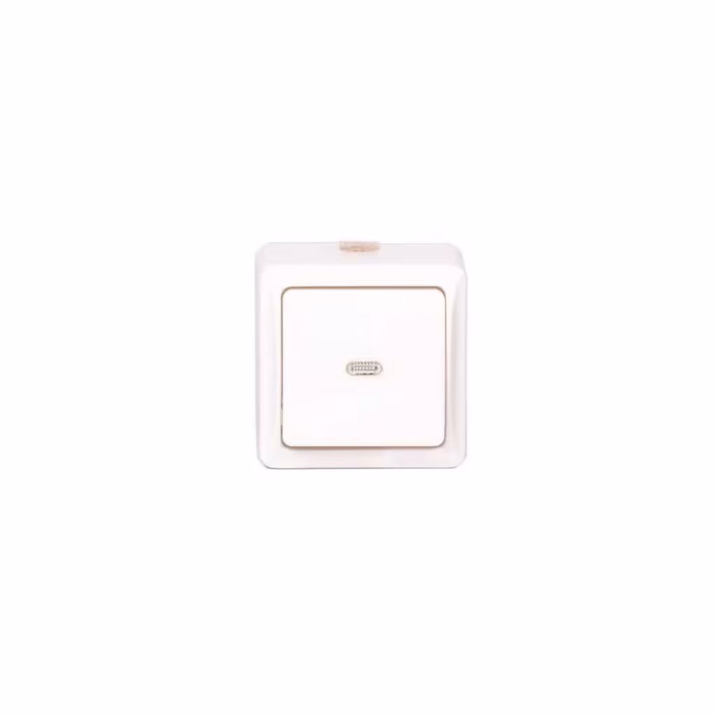 قیمت و مشخصات کلید یک پل دلند سفید روکار مدل نسترن | نت ران