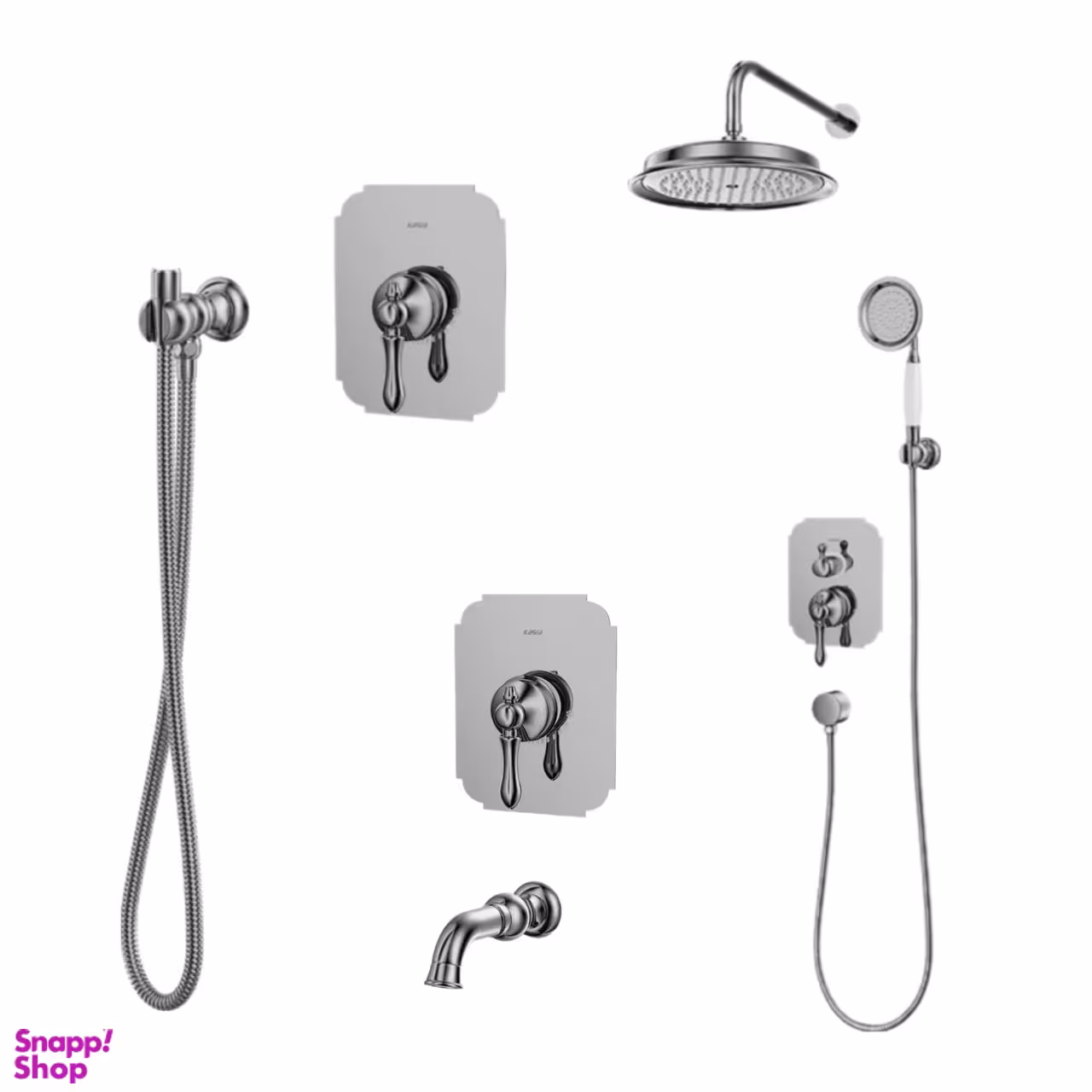 ست شیرآلات کسری مدل ناپل توکار مجموعه 6 عددی