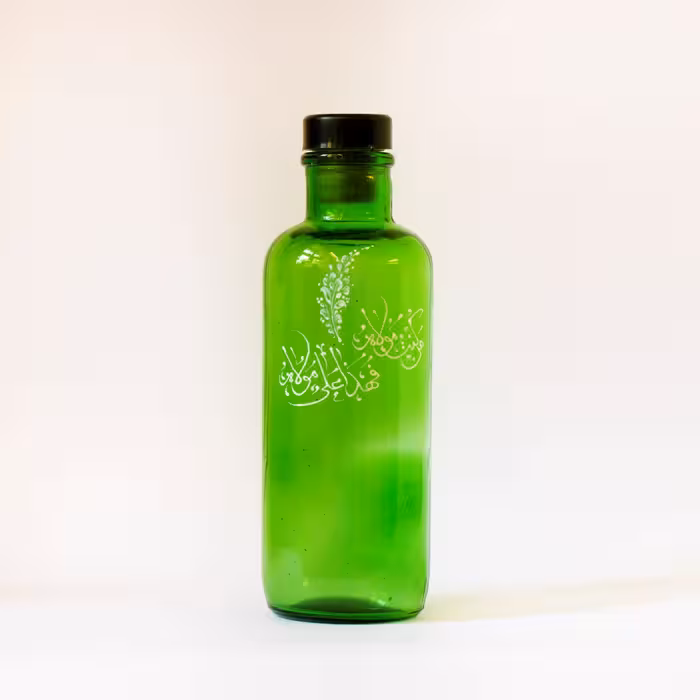 010235-شیشه ویترای سبز متوسط طرح من کنت مولاه فهذا علی مولاه کد101189