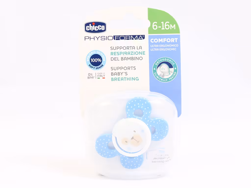 پستانک سیلیکونی ارتودنسی پسرانه مدل فیزیو کامفورت 16 -6 ماه چیکو Chicco