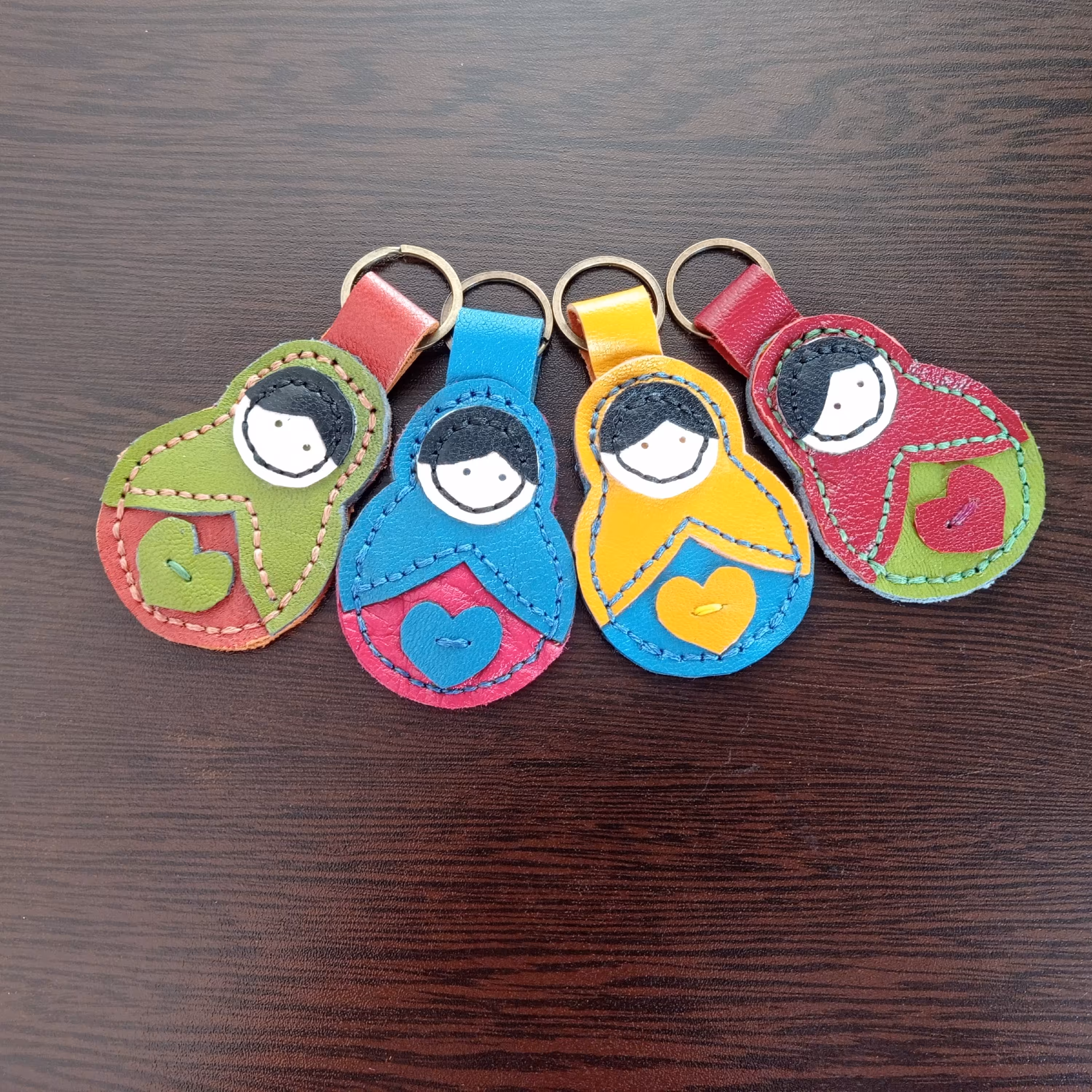 پک دو عددی جاکلیدی خاتون  چرم دست دوز(چرم طبیعی )