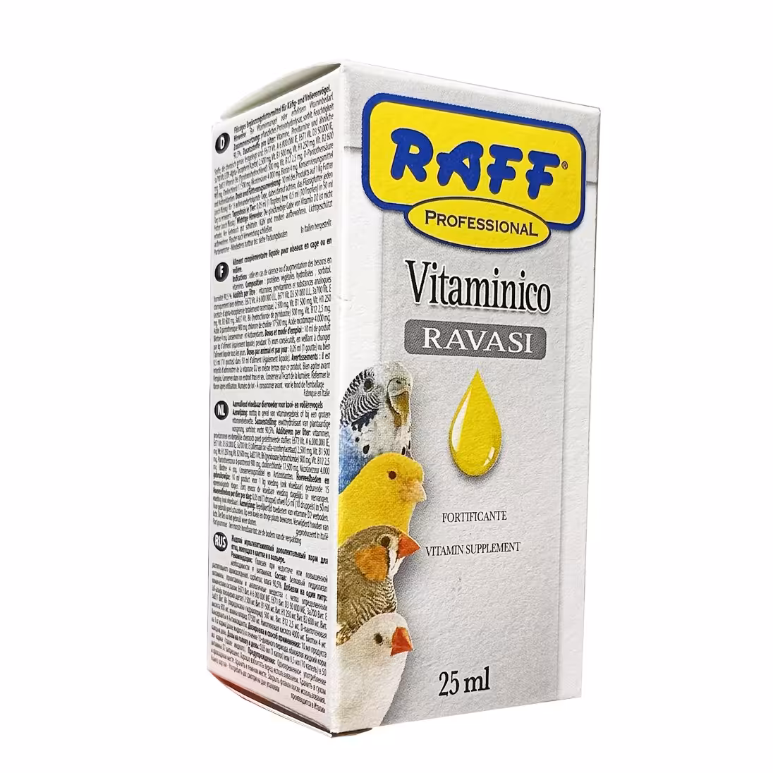 قطره مولتی ویتامین و اسید آمینه پرندگان برند ایتالیایی راف مدل Vitaminico ravasi