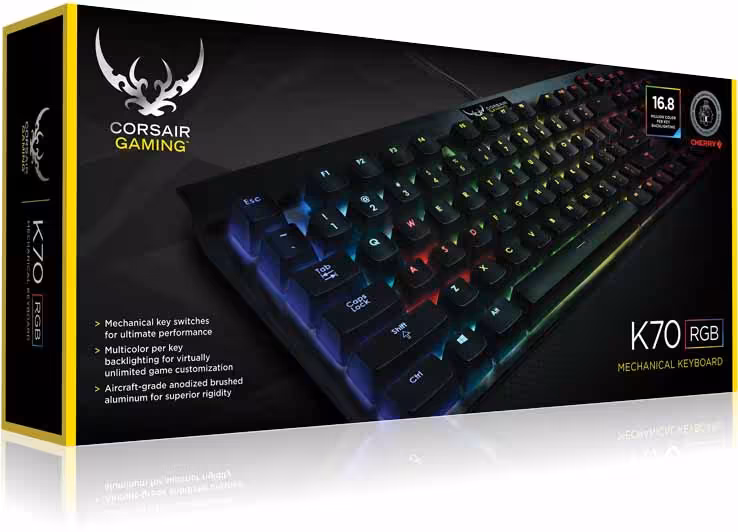 خرید کیبورد مخصوص بازی کورسیر مدل keyboard Corsair K70 RGB Mechanical Cherry MX با بهترین قیمت