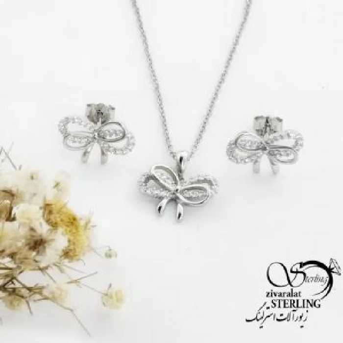 نیمست پاپیونی نقره ساخت ایتالیا کد 18138