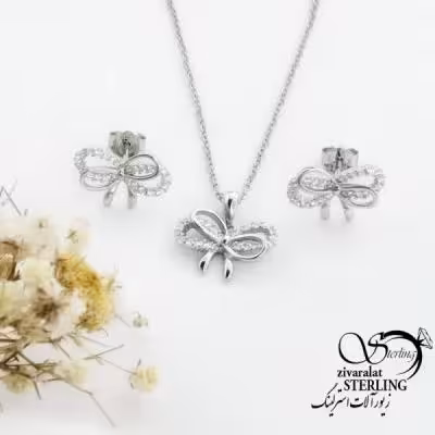 نیمست پاپیونی نقره ساخت ایتالیا کد 18138