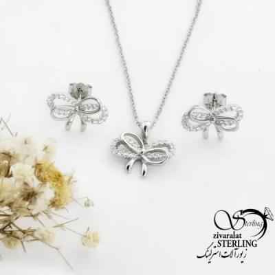 نیمست پاپیونی نقره ساخت ایتالیا کد 18138