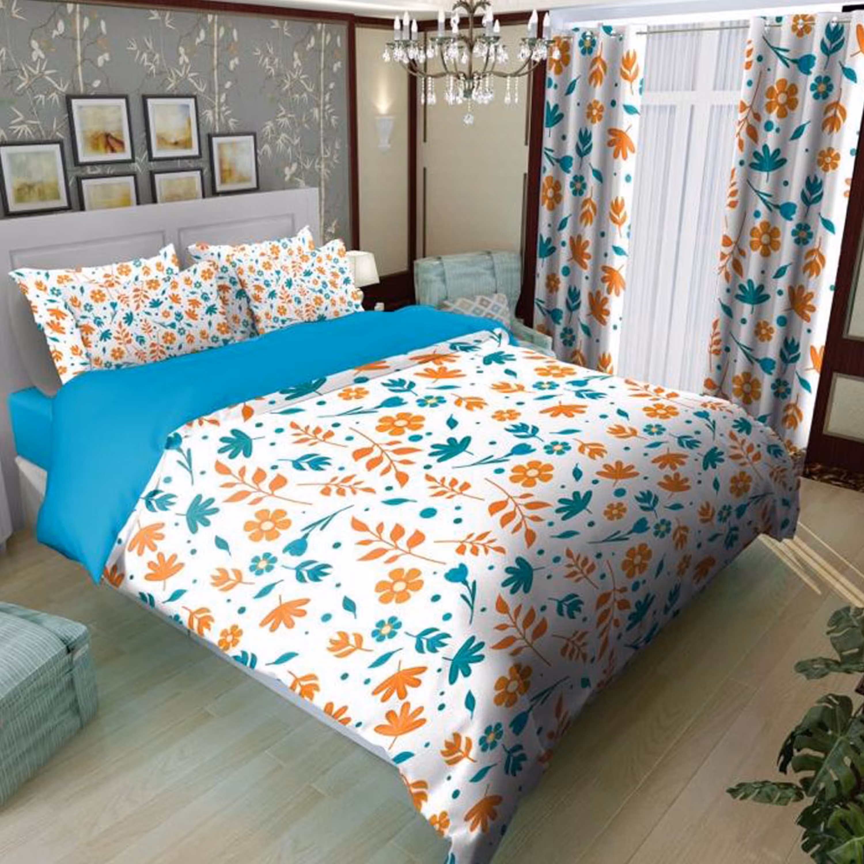 سرویس روتختی 2 نفره تنسل چاپی برندترک لند(Turk Land) rs 109