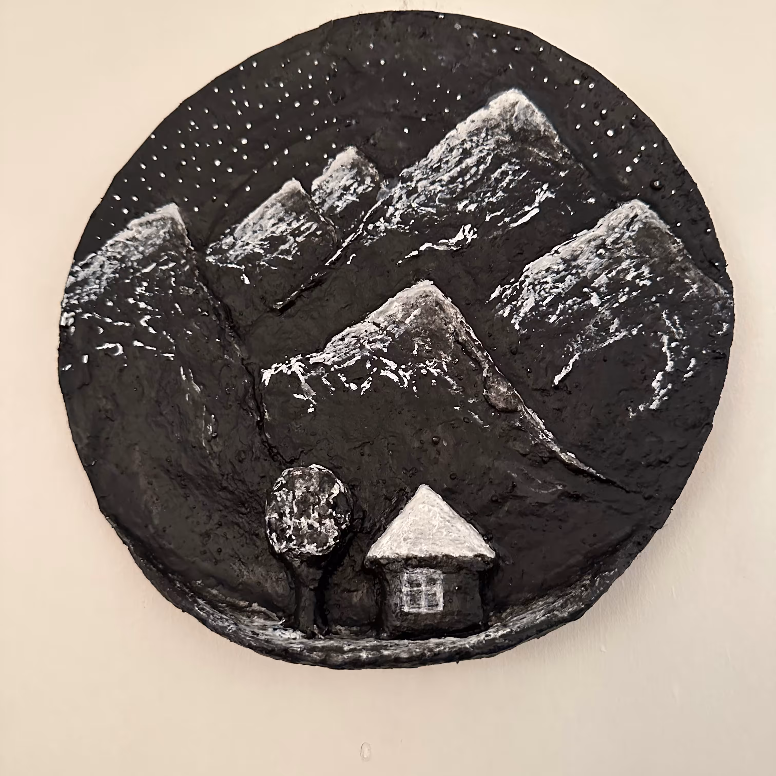 تابلو پاپیه ماشه زمستان 25سانتی متر