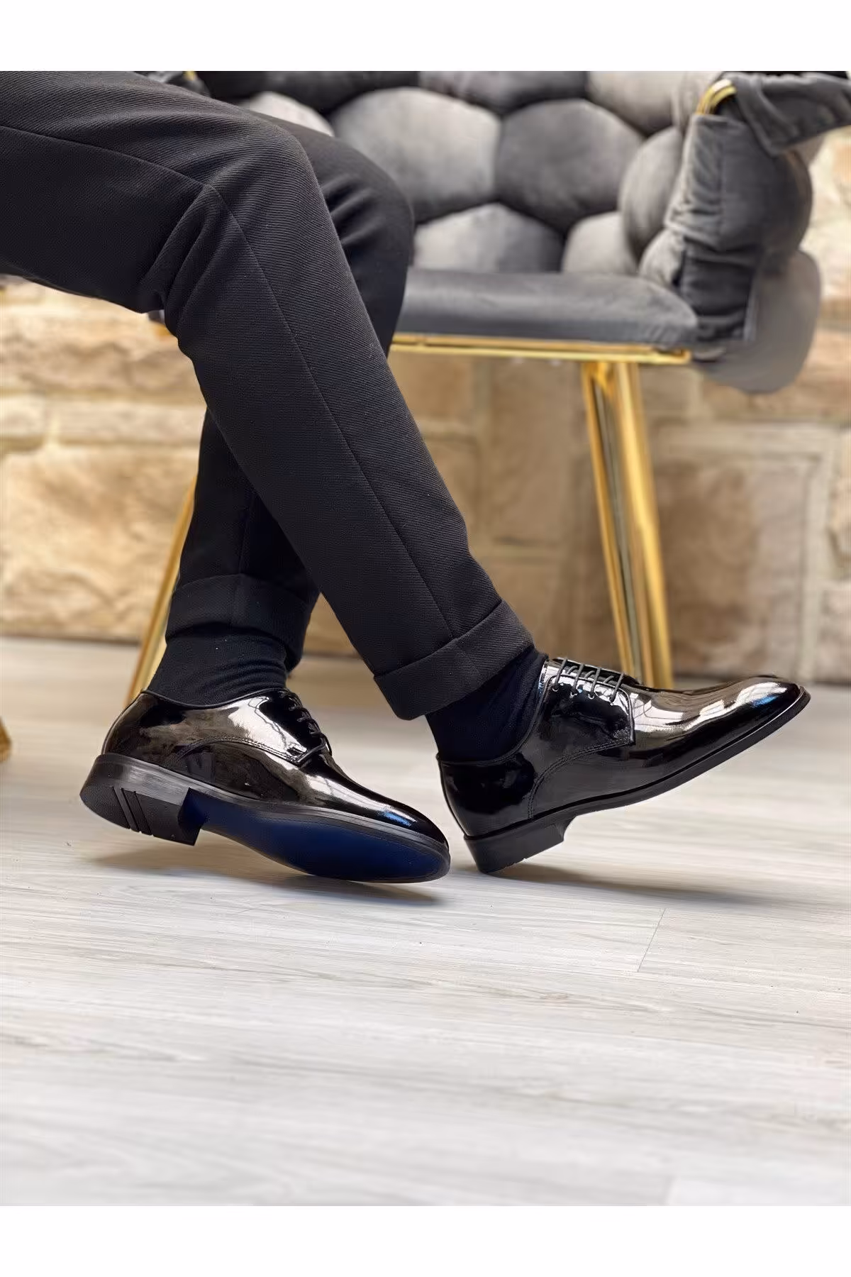 کفش های کژوال مشکی مردانه 3015 چرمی واقعی چرم سیاه ByItallanoshoes