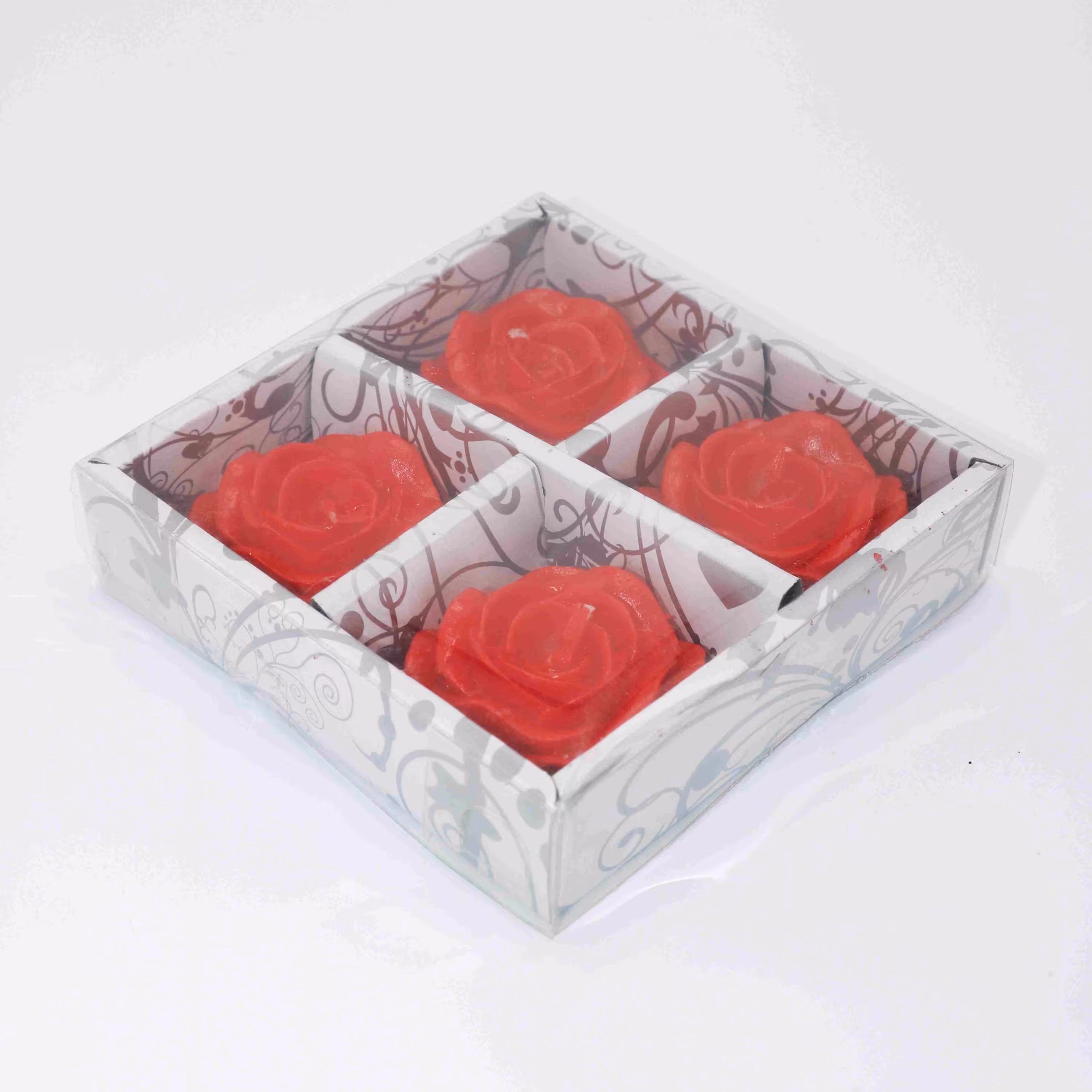 شمع طرح گل رز(قرمز)