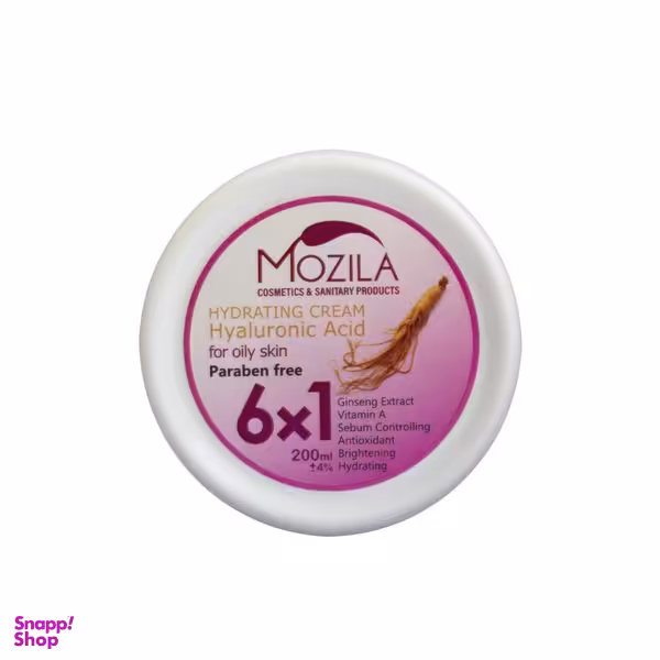 کرم آبرسان موزیلا مدل  هیالورونیک اسید و عصاره جینسینگ حجم 200 میلی لیتر