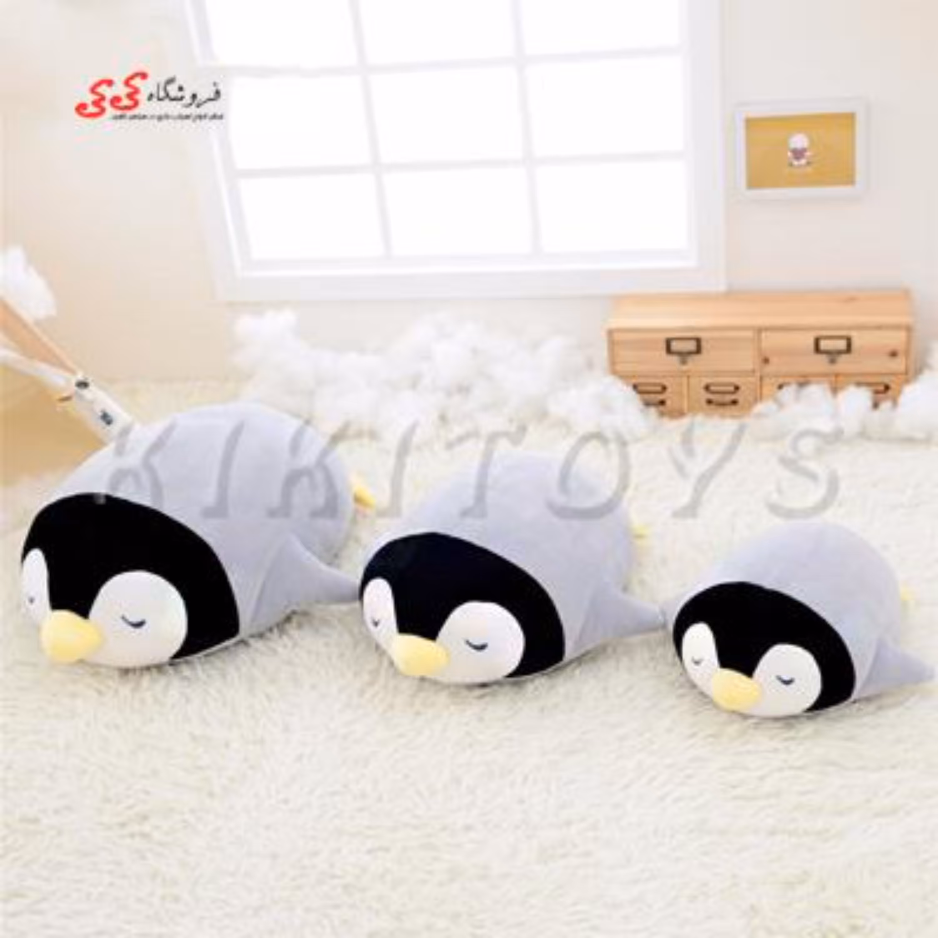عروسک پولیشی بالشتی پنگوئن سایز متوسط Stuffed Penguin
