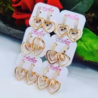 گوشواره حلقه ای آویز دار،رنگ ثابت بدون حساسیت،کیفیت عالی